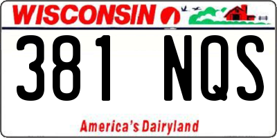 WI license plate 381NQS
