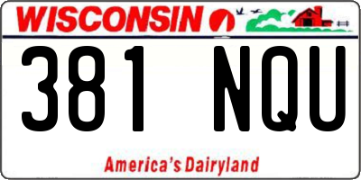 WI license plate 381NQU