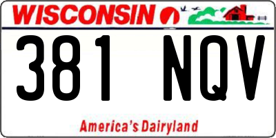 WI license plate 381NQV