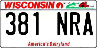 WI license plate 381NRA