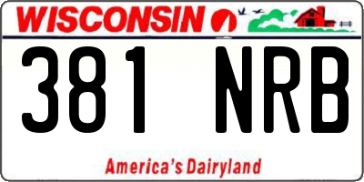 WI license plate 381NRB