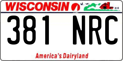 WI license plate 381NRC