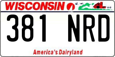 WI license plate 381NRD