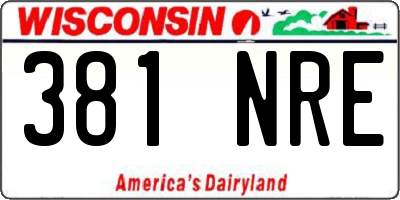 WI license plate 381NRE