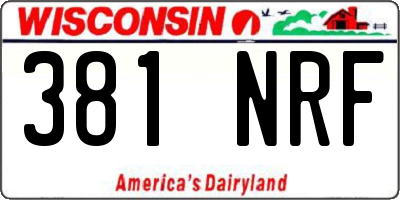 WI license plate 381NRF