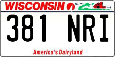 WI license plate 381NRI