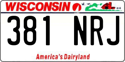 WI license plate 381NRJ