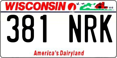 WI license plate 381NRK