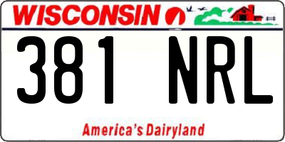 WI license plate 381NRL