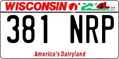 WI license plate 381NRP