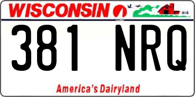 WI license plate 381NRQ