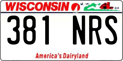 WI license plate 381NRS