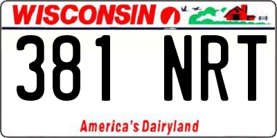 WI license plate 381NRT