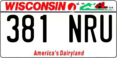WI license plate 381NRU