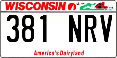 WI license plate 381NRV