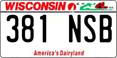 WI license plate 381NSB
