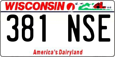 WI license plate 381NSE