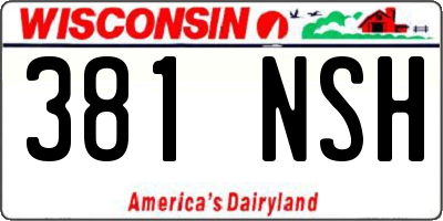 WI license plate 381NSH