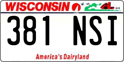 WI license plate 381NSI