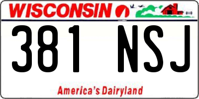 WI license plate 381NSJ