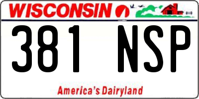 WI license plate 381NSP