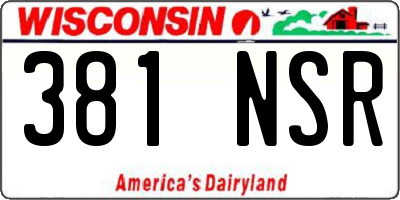 WI license plate 381NSR