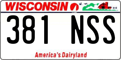 WI license plate 381NSS