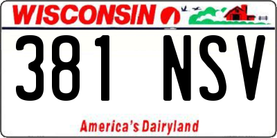 WI license plate 381NSV