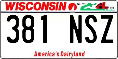 WI license plate 381NSZ