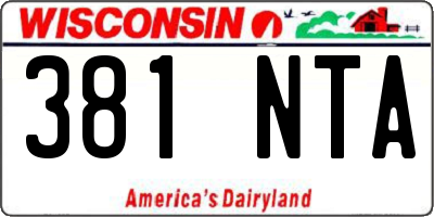 WI license plate 381NTA