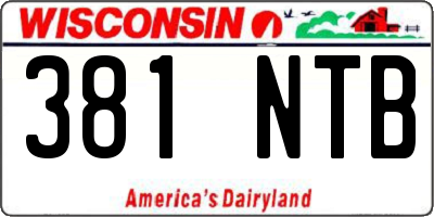WI license plate 381NTB