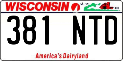 WI license plate 381NTD