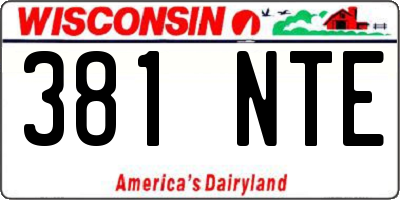 WI license plate 381NTE