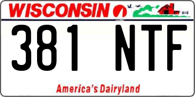 WI license plate 381NTF