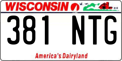 WI license plate 381NTG