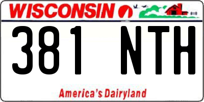 WI license plate 381NTH