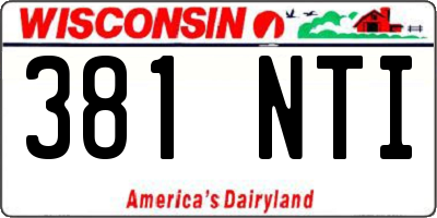 WI license plate 381NTI