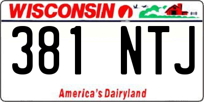 WI license plate 381NTJ