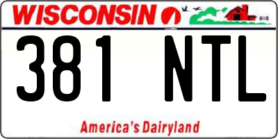 WI license plate 381NTL