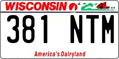 WI license plate 381NTM