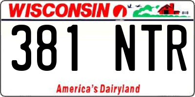 WI license plate 381NTR