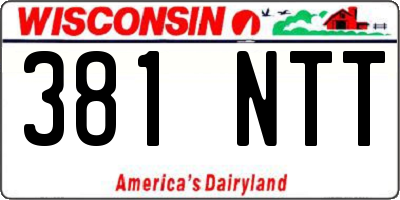 WI license plate 381NTT
