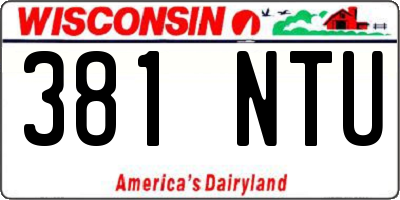 WI license plate 381NTU