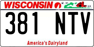 WI license plate 381NTV