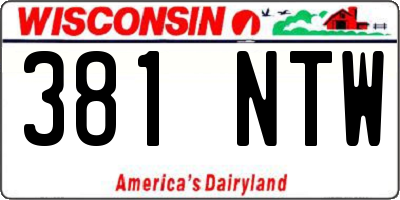 WI license plate 381NTW