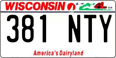 WI license plate 381NTY