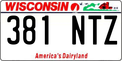 WI license plate 381NTZ