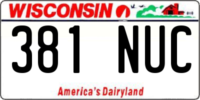 WI license plate 381NUC