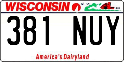 WI license plate 381NUY