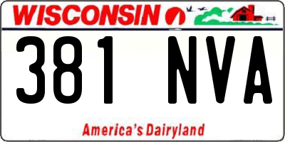 WI license plate 381NVA